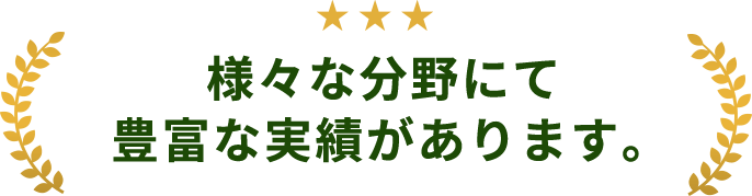 様々な分野で豊富な実績があります。